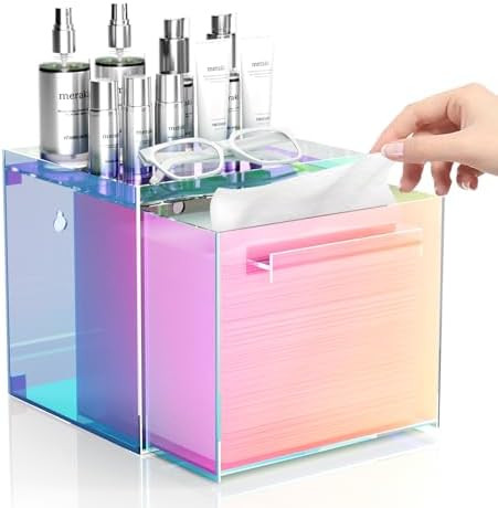 Rainbow Disposable Facial Towels Storage Box Acrylic Container Compatible with Clean Skin Club Cl... | Amazon (US)