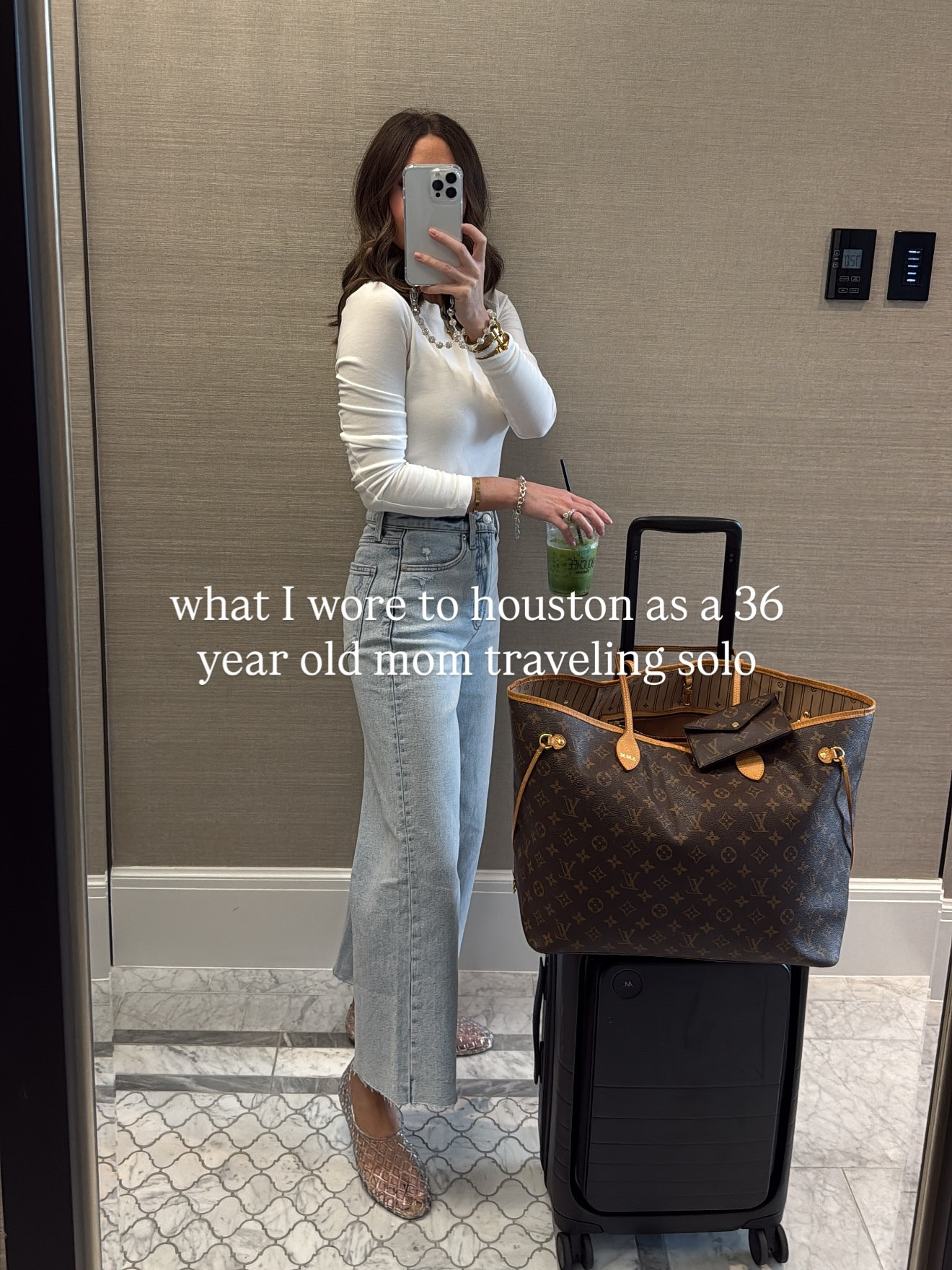 rounding up what I wore and traveled in to hou. a capsule of staples easy to mix & match multiple ways. 💬: “travel” https://liketk.it/5m1Eg #travelwardrobe #wardrobestaple #easytostyle #whiteteeshirt #neutralfashion