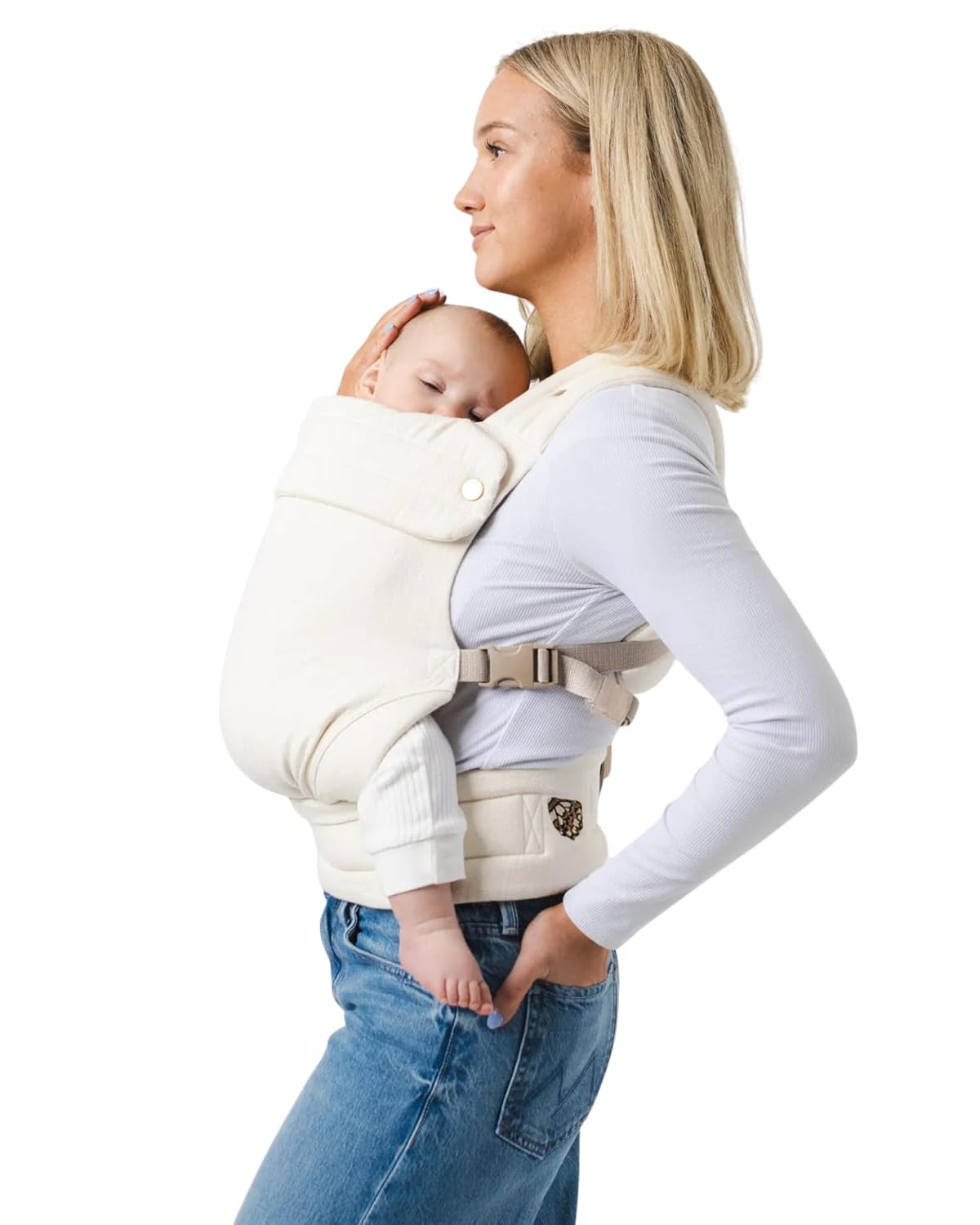 Mabē Monarch Ergonomic Baby Carrier – Premium Cotton Soft Structured Newborn to Toddler Carrier with Hip-Healthy Design, 3 Carry Positions (9-46 lbs), Lightweight & Breathable, (Ivory) | Amazon (US)