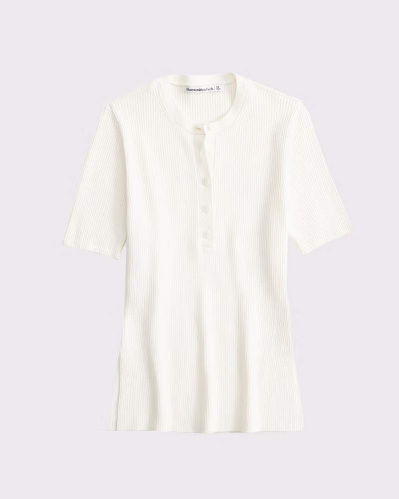 Women's Slim Henley Sweater Tee | Women's New Arrivals | Abercrombie.com | Abercrombie & Fitch (US)