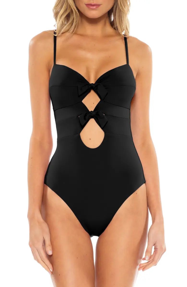 Double Tie Front One-Piece Swimsuit | Nordstrom