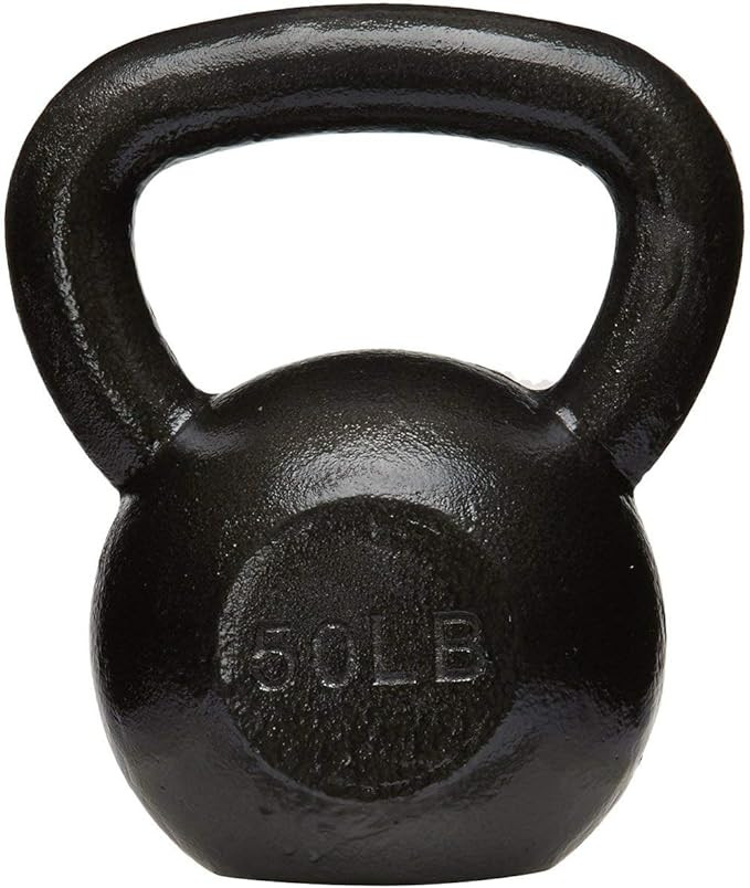 Amazon Basics Cast Iron Kettlebell for Strength Training, Textured Wide Handle, Black | Amazon (US)
