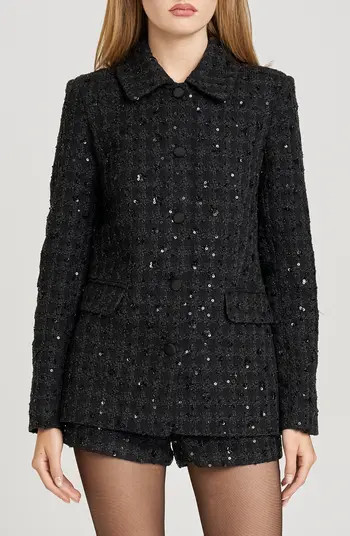 x Sara Walker Andie Sequin Tweed Jacket | Nordstrom