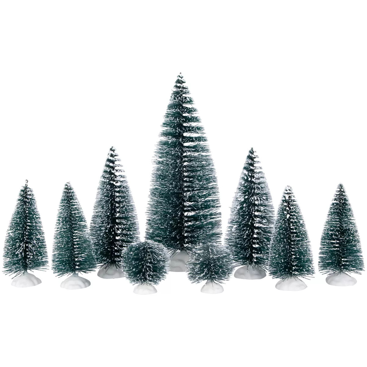Northlight Bottle Brush Pine Christmas Village Trees - Set of 9 | Target
