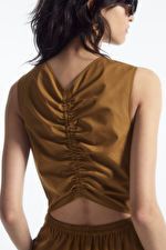 OPEN-BACK TIERED MIDI DRESS - OCHRE - COS | COS UK