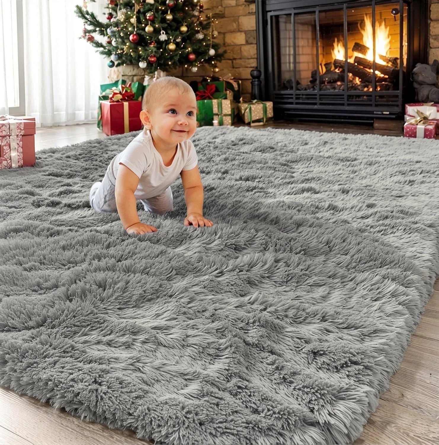 SANMADROLA Area Rug for Bedroom,6.5'X7.5',Fluffy Shag Rug for Living Room,Furry Carpet for Kids R... | Walmart (US)