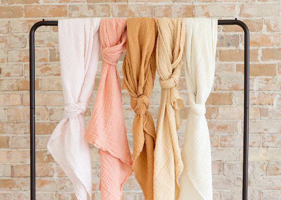 new colors! PREORDER - Muslin Baby Swaddle Blankets - 100% cotton 47" x 47" | Etsy (US)