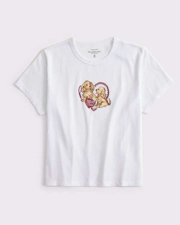 Women's Short-Sleeve Vintage Valentine Graphic Skimming Tee | Women's Tops | Abercrombie.com | Abercrombie & Fitch (US)