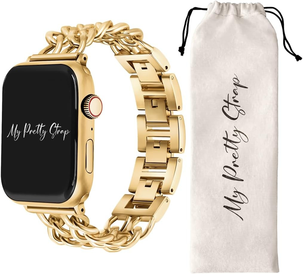 My Pretty Strap Double Chain Band Compatible with Apple WATCH SE Series 9 8 7 6 5 4 3 2 1, 38/40/... | Amazon (US)