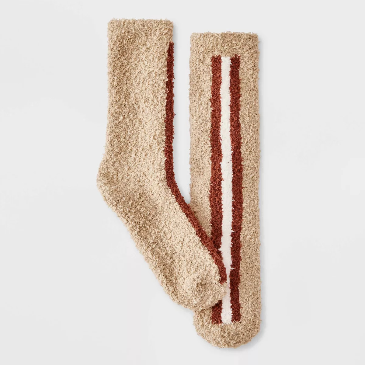 Women's Cinnamon Roll Christmas Cozy Crew Socks - Tan/Brown/White 4-10 | Target