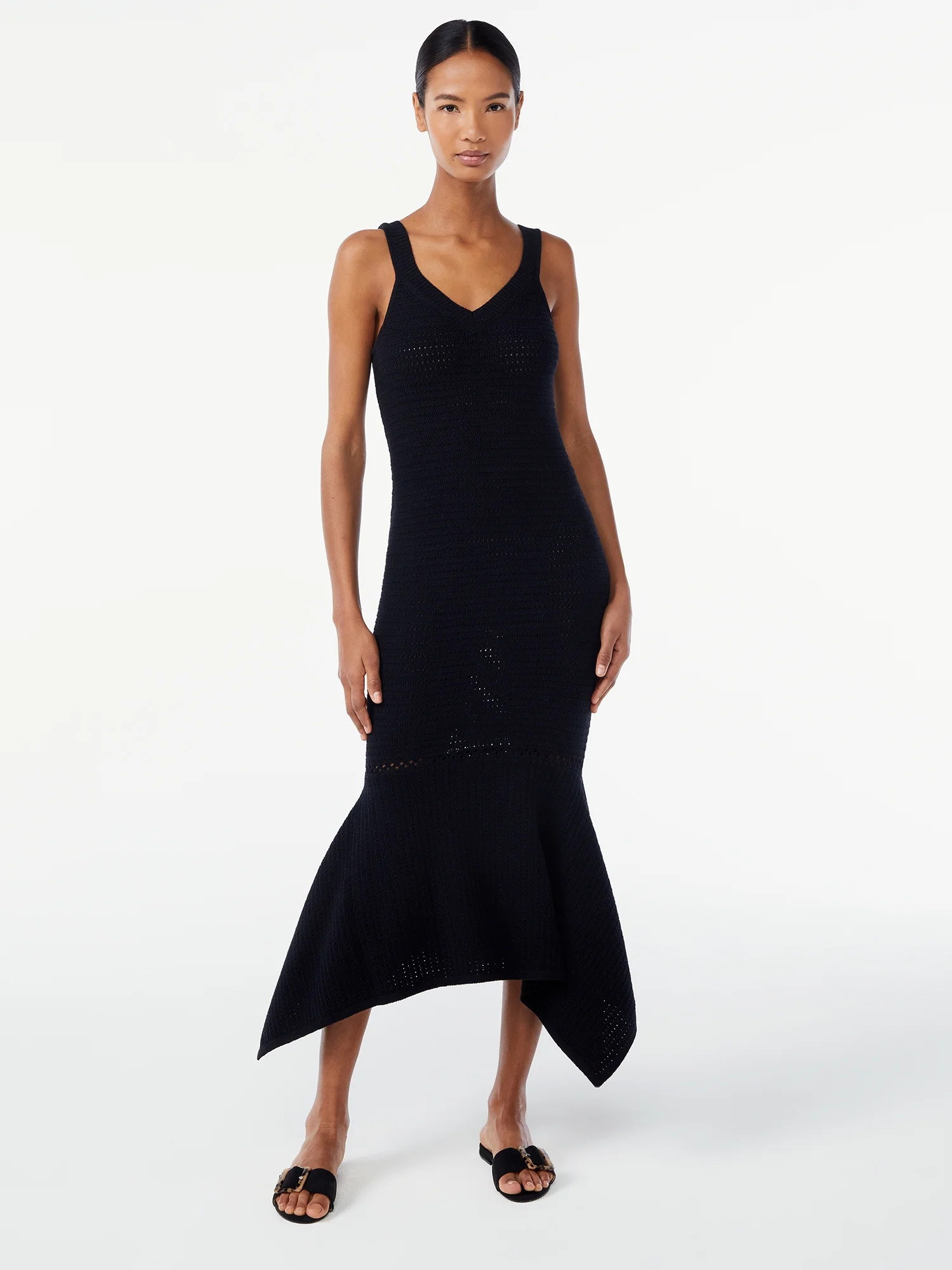 Scoop Women's Sleeveless Crochet Midi Dress | Walmart (US)