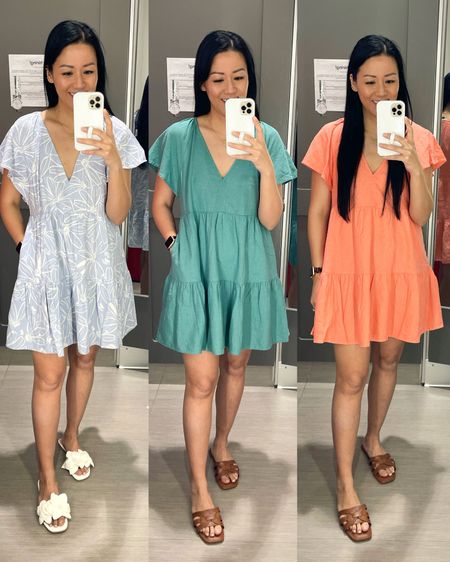 Dresses are not online yet
From left to right- size small, XS, XS 
The orange dress ran slightly shorter than the green dress even though they were the same size 

Sandals are true to size 

Target style
Target dresses 


#LTKstyletip #LTKSeasonal #LTKover40