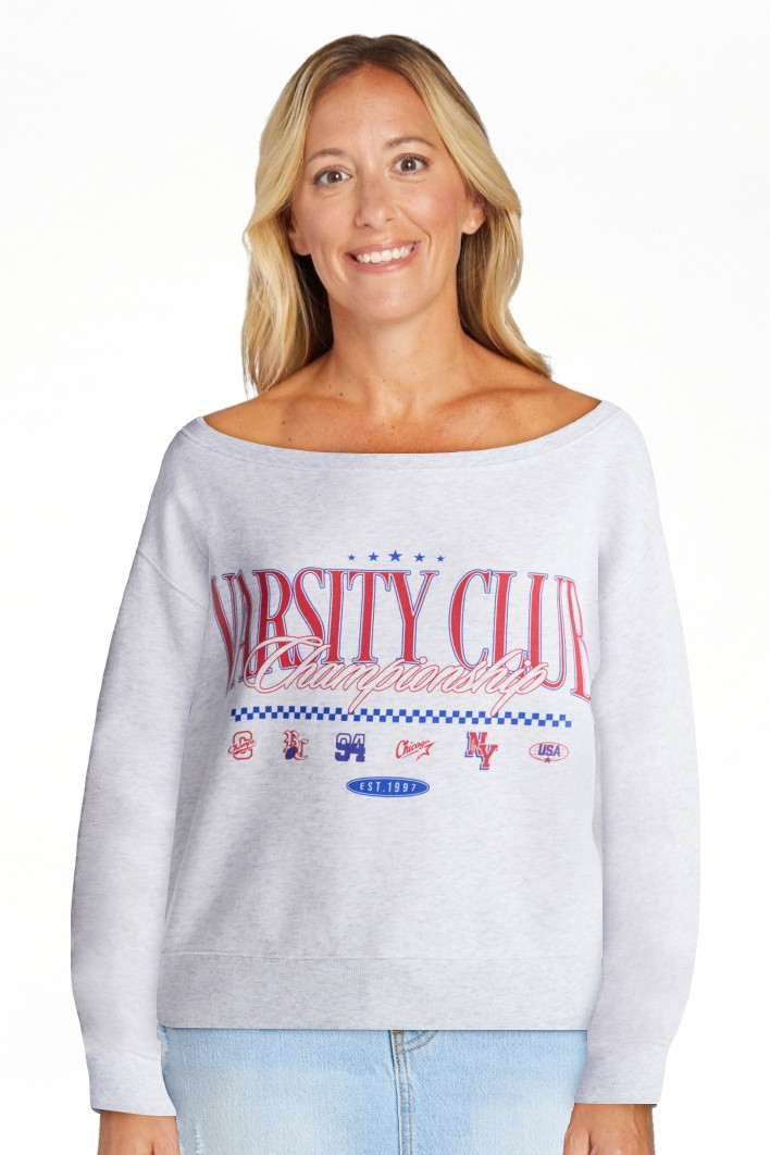 No Boundaries Off Shoulder Sweatshirt with Long Sleeves, Women\u2019s Sizes XXS-4X | Walmart (US)