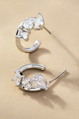 Jagged Crystal Huggie Hoop Earrings | Anthropologie (US)