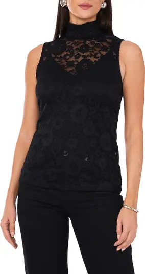 Lace Sleeveless Mock Neck Top | Nordstrom