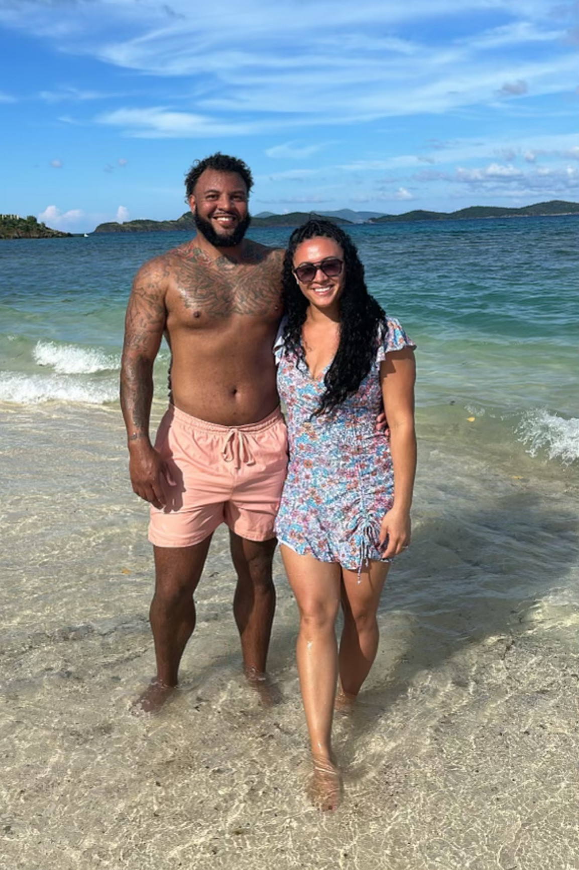 Wearing a large in the swimsuit dress hubby shorts are old Nike 