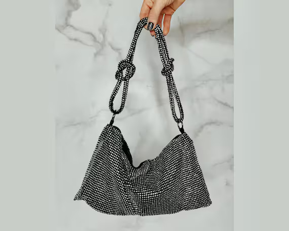 Knot so Average Rhinestone Evening Bag  Black Crystal Knot | Etsy | Etsy (US)