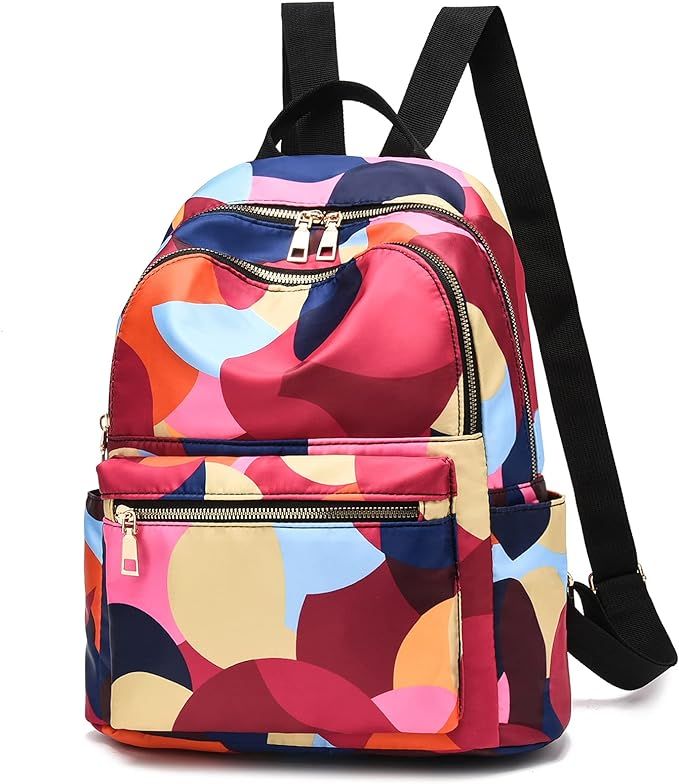 Backpack for Women Nylon Travel Backpack Purse Black Small School Bag | Amazon (US)