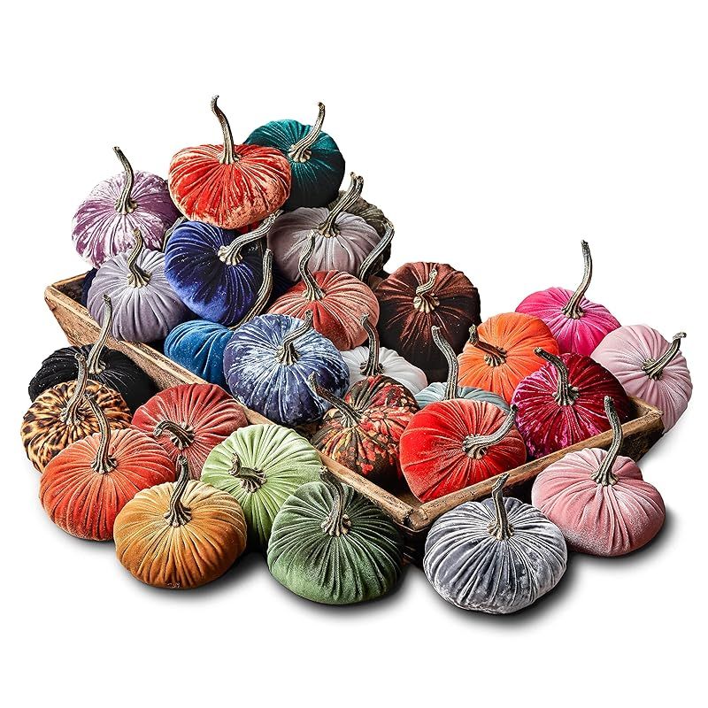 Wholesale Set of 24 Small Velvet Pumpkins, You Choose Colors, Wholesale Bulk Home Decor, Handmade... | Amazon (US)