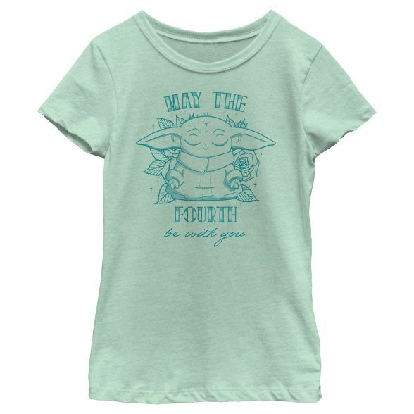 Girl's Star Wars The Mandalorian Grogu May the Fourth Be With You T-Shirt | Target