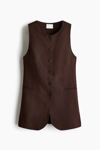 H & M - Long Vest - Dark Brown | H&M (US + CA)