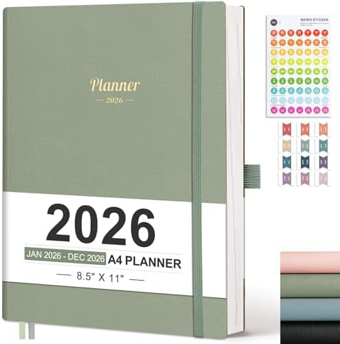 AHGXG 2026 Planner, Weekly and Monthly, Large A4 8.5"x11", Planner 2026-2027, Calendar 15-Months ... | Amazon (US)