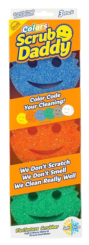 Scrub Daddy Color Sponges - Scratch-Free Multipurpose Dish Sponges for Kitchen, Bathroom & Househ... | Amazon (US)