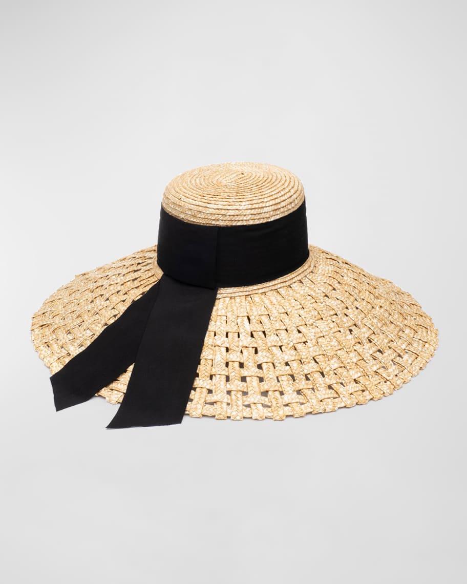 Mirabel Natural Straw Wide-Brim Sun Hat | Neiman Marcus