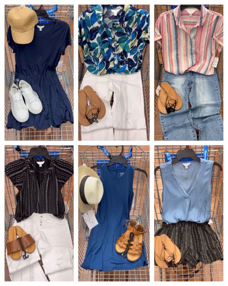 Walmart cart outfits this week (still in stock!) These pieces fit true to size expect the blue tank top runs big, go down one size. #walmartfashion spring outfits dresses summer dress outfit affordable budgetbabe

#LTKFindsUnder50 #LTKOver40 #LTKFindsUnder100