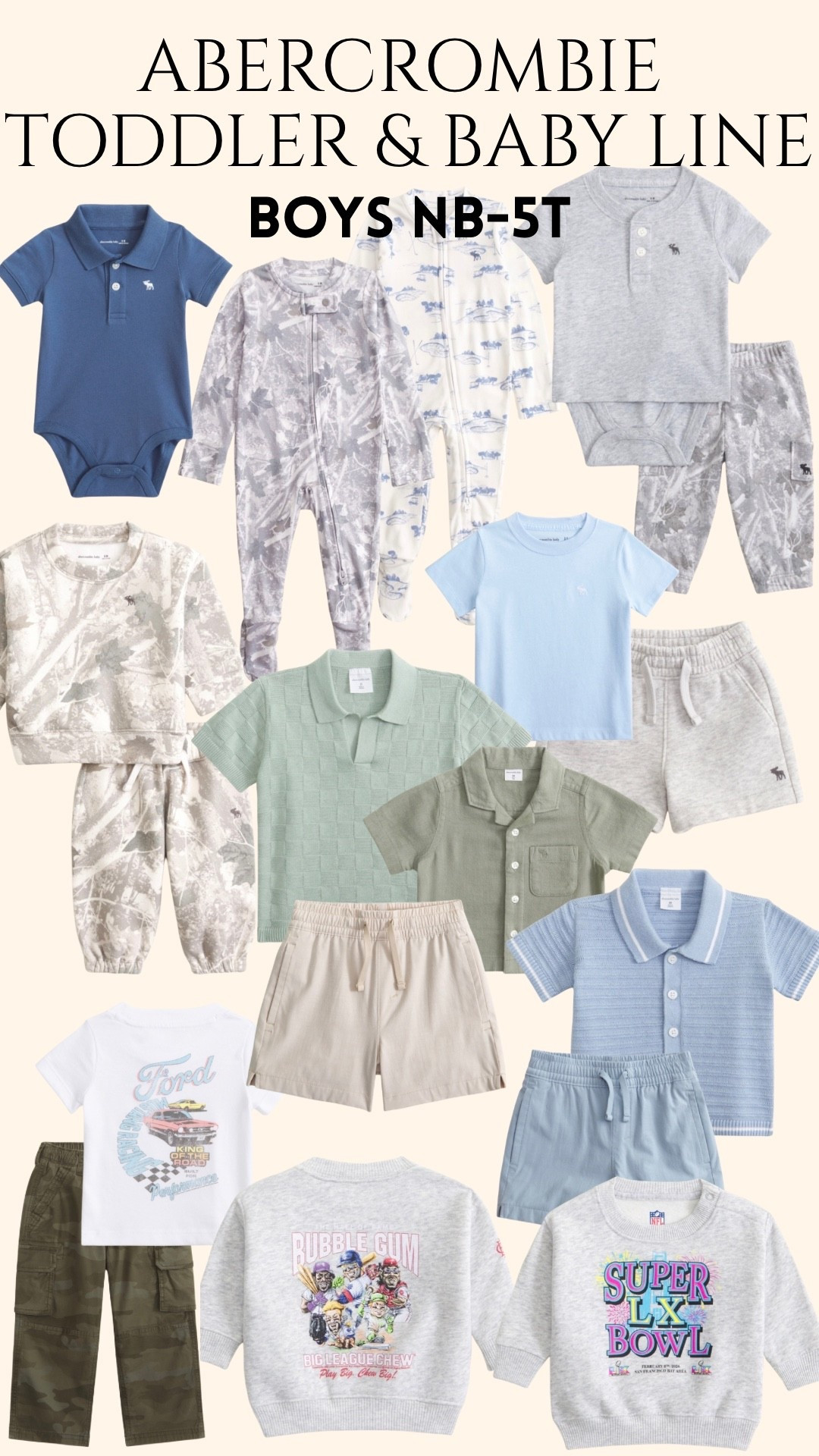 ABERCROMBIE HAS DROPPED THEIR BABY & TODDLER LINE 🥹🙌🏻 this is not a drill. The cuteness now extends all the way to Newborn! Linked all the baby boy & toddler boys here!

Baby sizes are found now from NB-24 months.
Toddler sizes are now found from 2T-5T. 

Now alllll of your kiddos can match at Abercrombie 🤟🏼 I’m so excited about this! & everything is on SALE!!! Buy one get one 50% off + $25 OFF $125. 🩵🩷


#LTKBaby #LTKSaleAlert #LTKKids