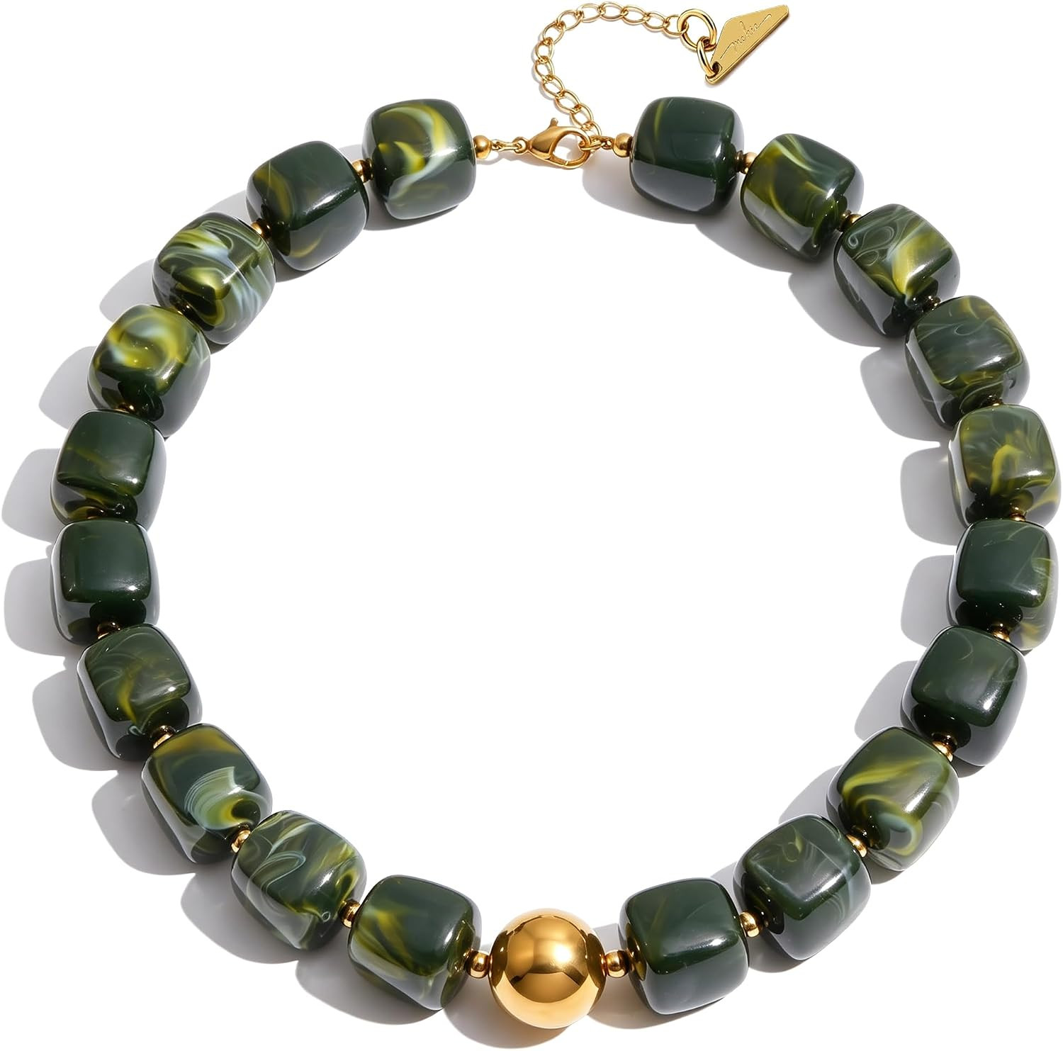 Mchic Colorful Chunky Beaded Necklace for Women, Acrylic Statement Choker | Amazon (US)