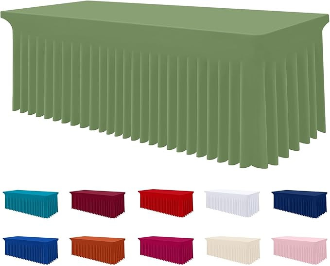 Smiry Spandex Tablecloth, Elastic Fitted Stretch Tablecloth for 6FT Rectangle Tables, Waterproof ... | Amazon (US)