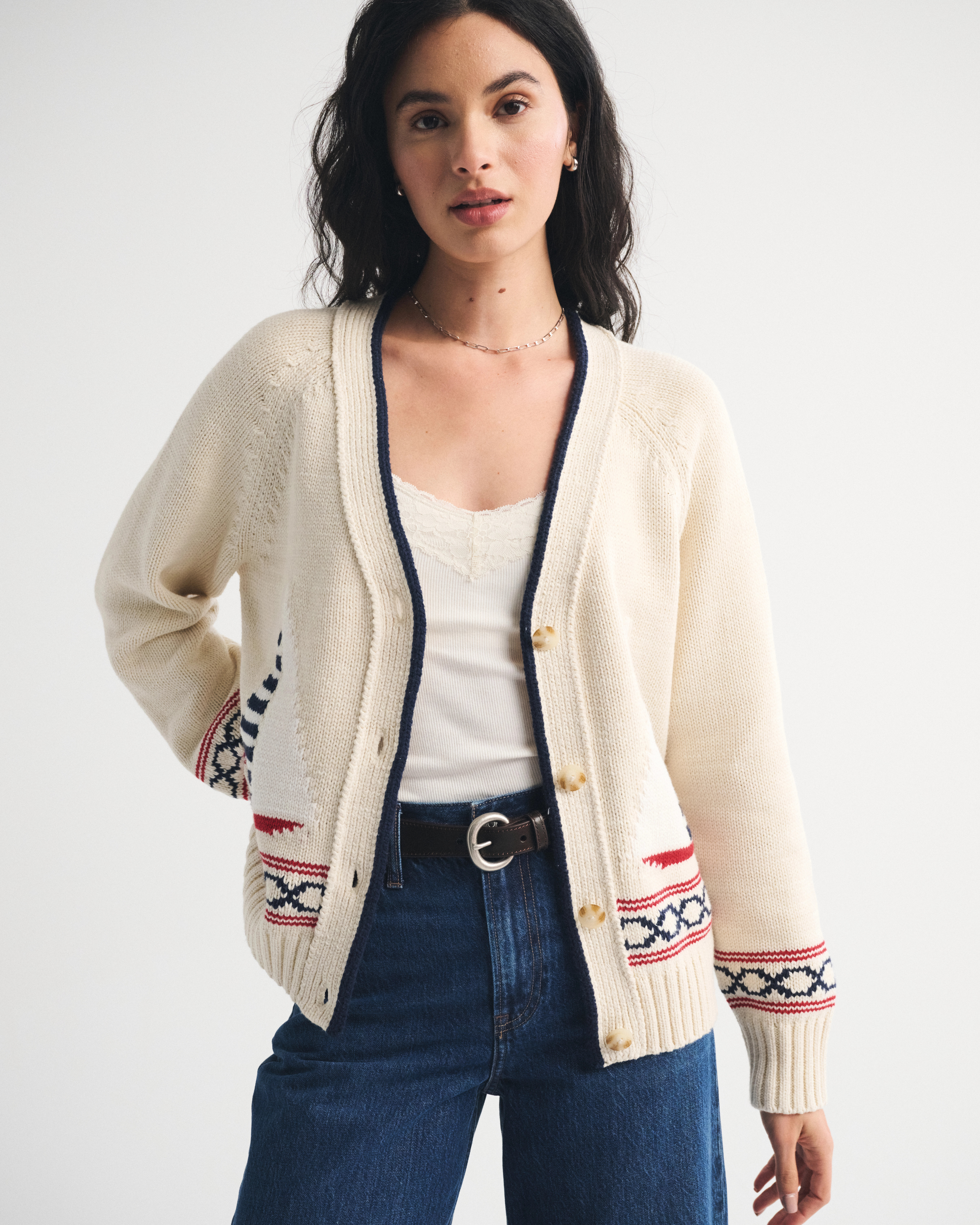 Cotton-Blend Coastal Dad Cardigan | Abercrombie & Fitch (US)