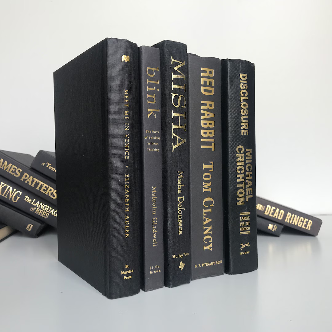 Black Books W/ Gold Silver or Multicolor  Vintage - Etsy | Etsy (US)