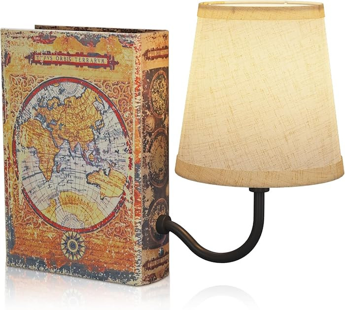 Vintage Bookshelf Lamp Rechargeable, Cordless Book Lamp with Linen Shade, Dimmable Touch Control ... | Amazon (US)