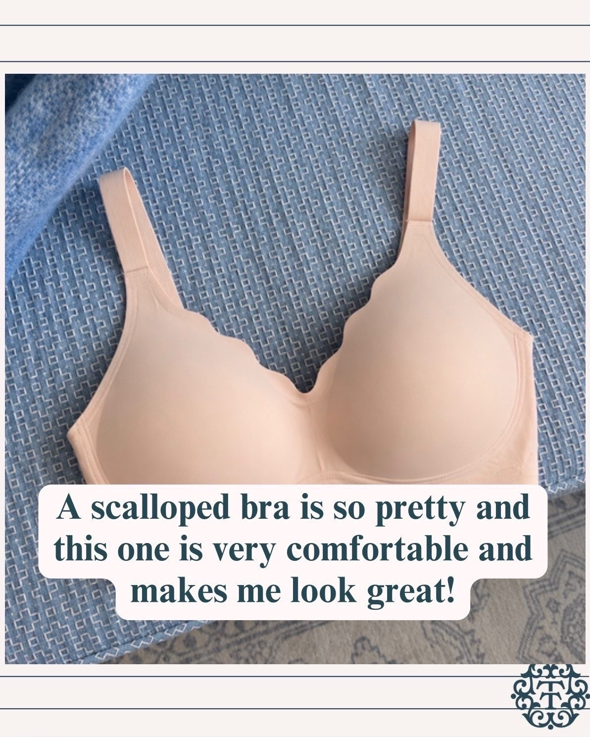 What you wear underneath is just as important! 🤍 We love the support and comfort of this bra, but it’s the pretty scalloped edge that really makes it feel special. Comfortable, flattering, and such a beautiful everyday essential!

#LTKSeasonal #LTKOver40 #LTKMidsize