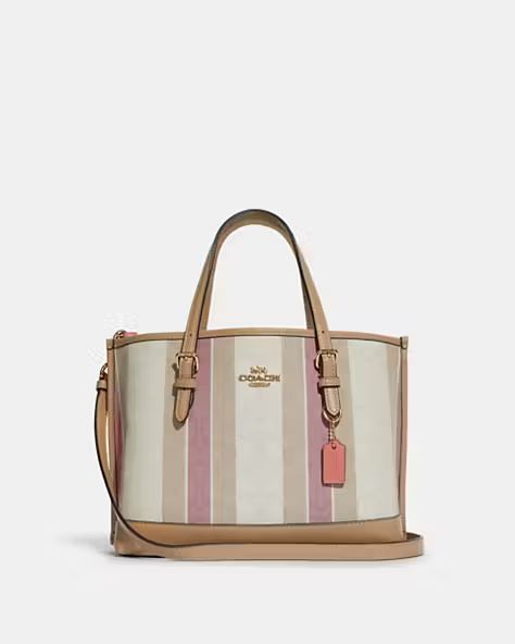 Mollie Tote 25 In Signature Jacquard With Stripes | Coach Outlet
