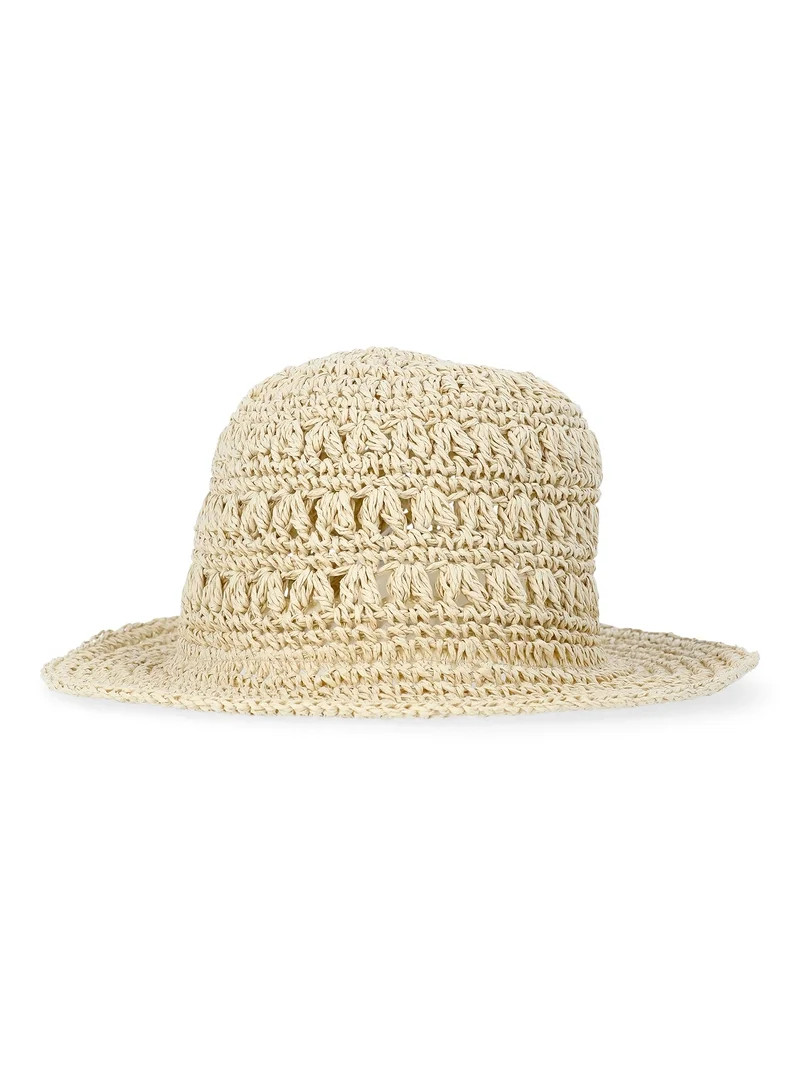 Time and Tru Women’s Crochet Bucket Hat, One Size | Walmart (US)