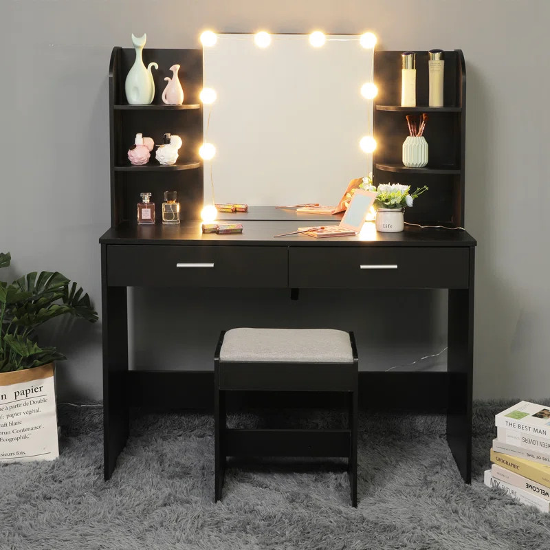 Engelsman 42.5'' Wide Vanity Set with Stool and Mirror | Wayfair North America
