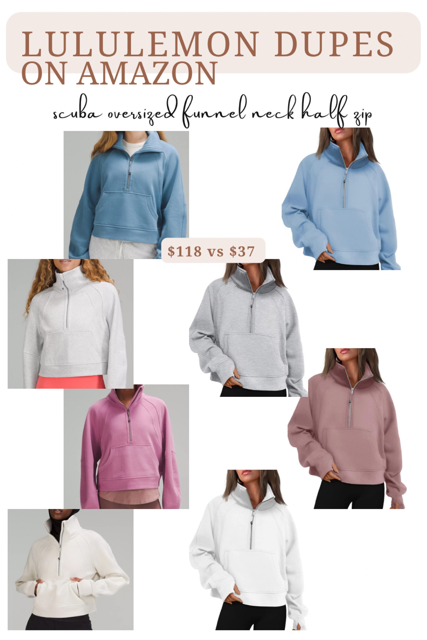 Scuba oversized funnel neck half zip sweatshirt, lululemon dupe, Amazon find, Amazon fashion, lululemon fashion 

#LTKFitness #LTKSeasonal #LTKstyletip