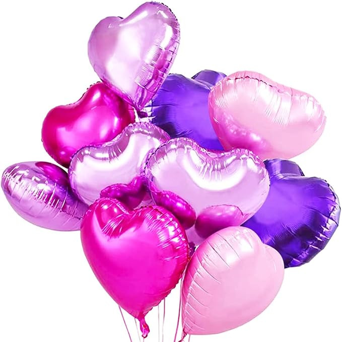Simple polymer 18 inch Pink Heart Balloons Foil Balloons Mylar Balloons for Party Decoration, Pac... | Amazon (US)