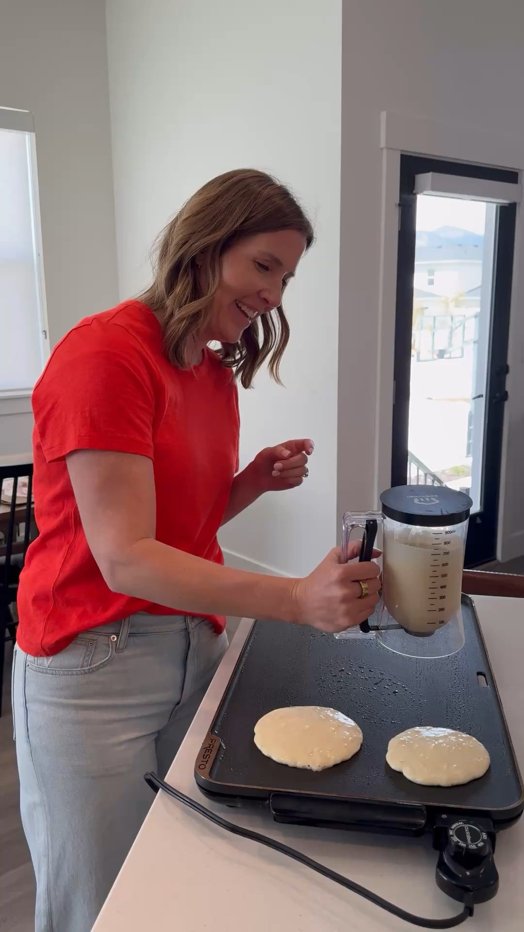 This pancake dispenser makes breakfast so much easier 🥞✨ Perfect circles, less mess, and so helpful when cooking pancakes for a crowd! #LTKHome #LTKSeasonal #LTKunder50 #pancaketools #breakfastideas #kitchengadgets #pancakerecipe #brunchathome

Want Recipe? Google “better from scratch pancakes”