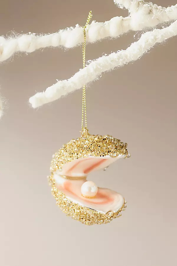 Oyster Shell Glass Ornament | Anthropologie (US)