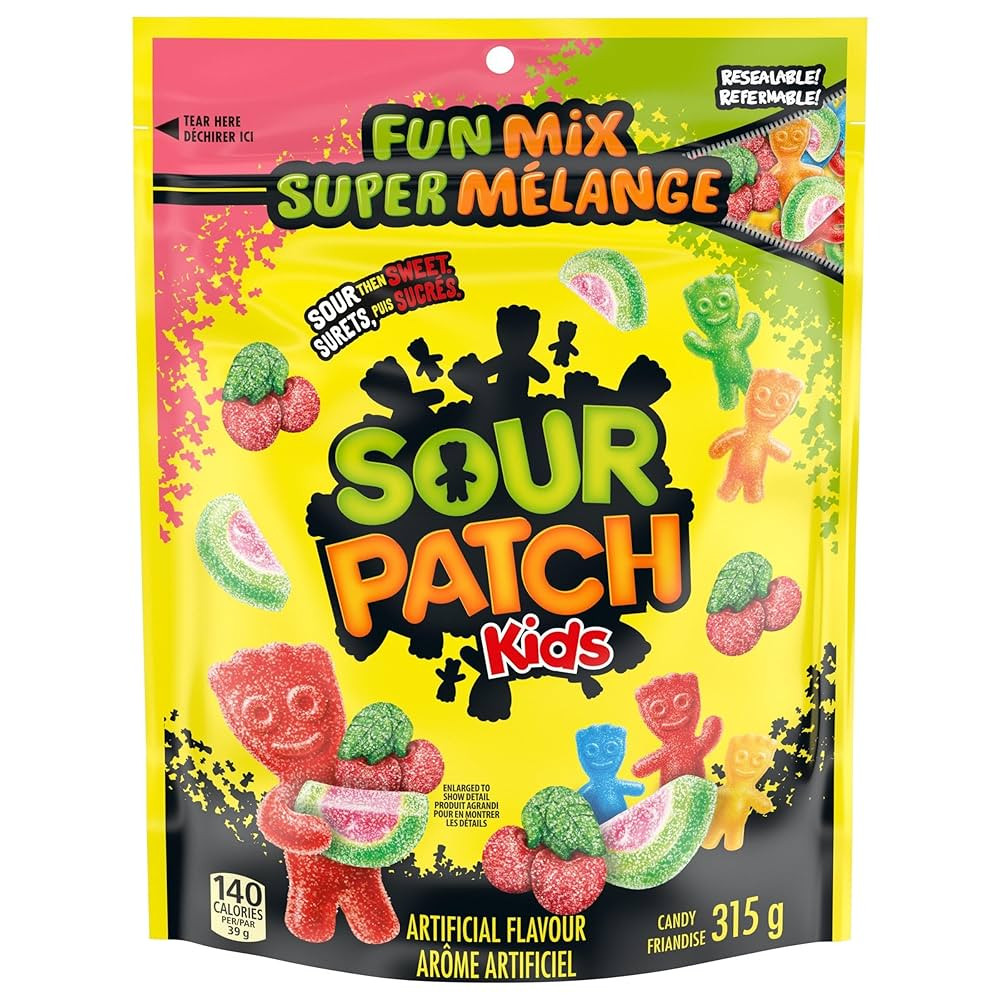 Sour Patch Kids, Fun Mix Candy, Variety Pack, Resealable Bag, Gummy Candy, Sour then Sweet, 315 g... | Amazon (CA)