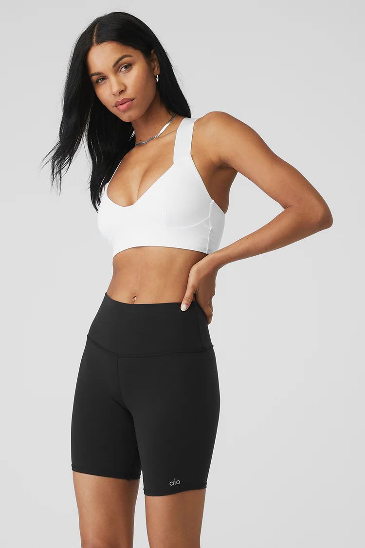 Airbrush Rev It Up Bra - White | Alo Yoga