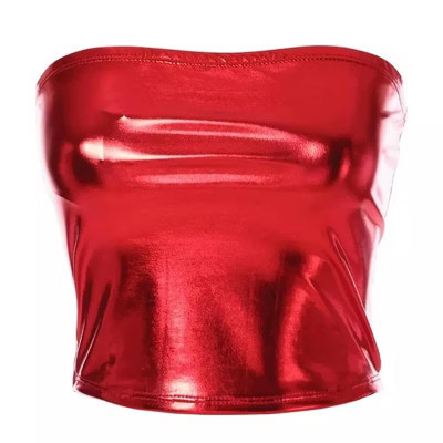 Seeing Red Liquid Red Metal Bandeau Adult Costume Top | Small | Target