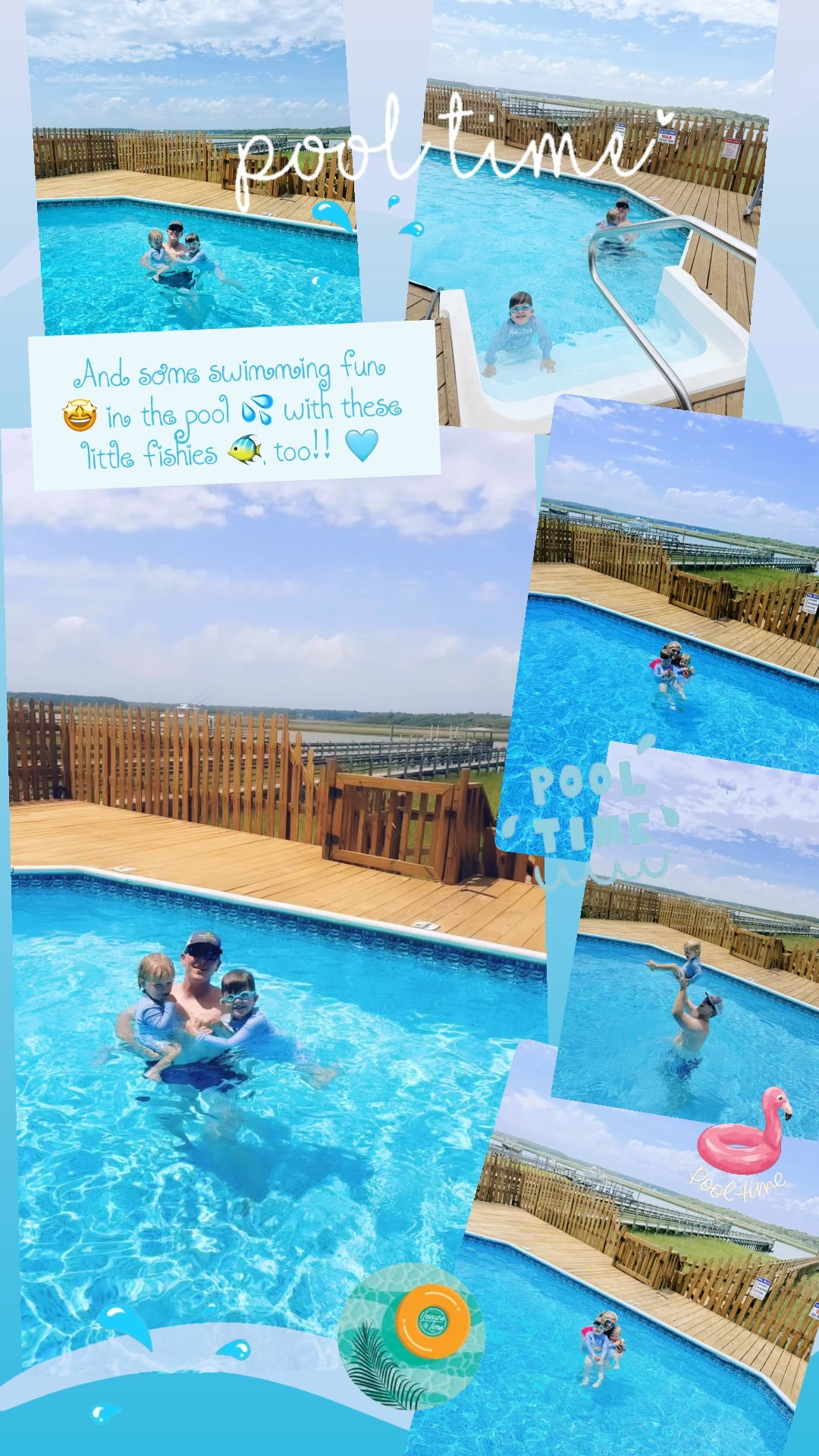 And some swimming fun 🤩 in the pool 💦 with these little fishies 🐠, too!! 🩵