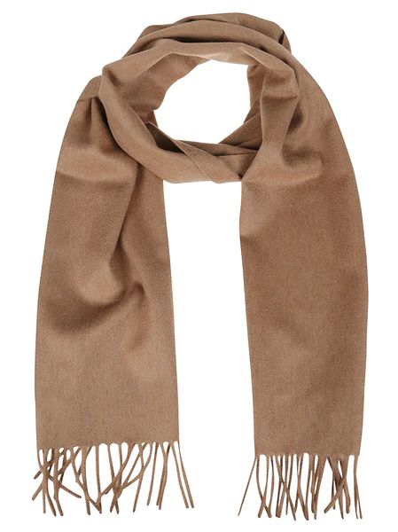 Max Mara Logo Embroidered Fringed Scarf | Cettire Global