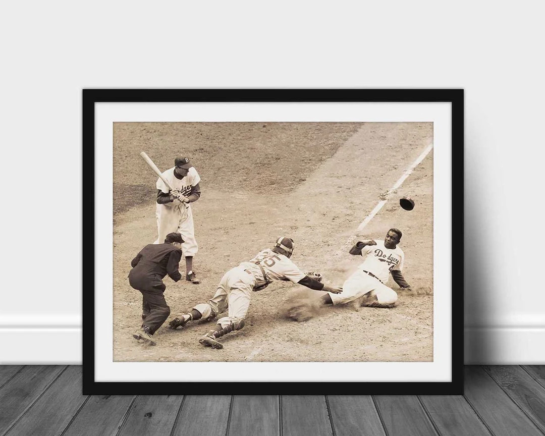 1952 JACKIE ROBINSON Print Vintage Baseball Poster. Retro Baseball Poster, Classic Baseball Art, ... | Etsy (US)