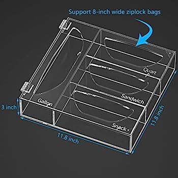 NPPLUS Ziplock Bag Storage Organizer, Acrylic Baggie Organizer Plastic Bag Dispenser Holder For G... | Amazon (US)